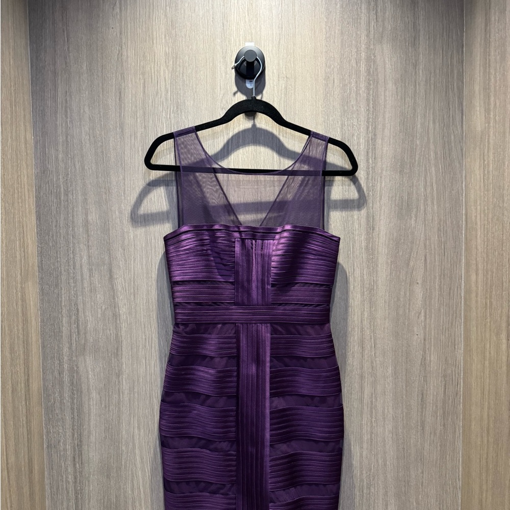 BCBG MaxAzria Purple Pleated Bustier Cocktail Dress